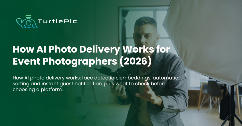 Photographer is asking question as how ai photo delivery works for an event ?